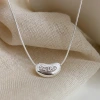 S925 sterling silver smile Pea necklace: Simple and versatile. The love bean collarbone chain features a niche design for daily wear Specification image